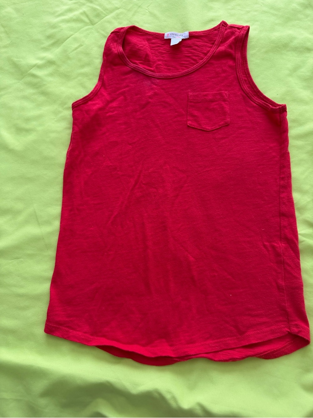 Crewcuts Red Girls' Tank Top with Chest Pocket